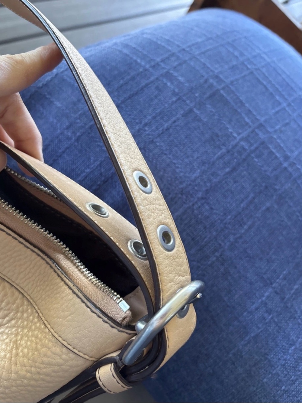Coach Madison SoHo F12321 Tan Pebbled Leather Convertible Brown Cloth Interior - Picture 9 of 13